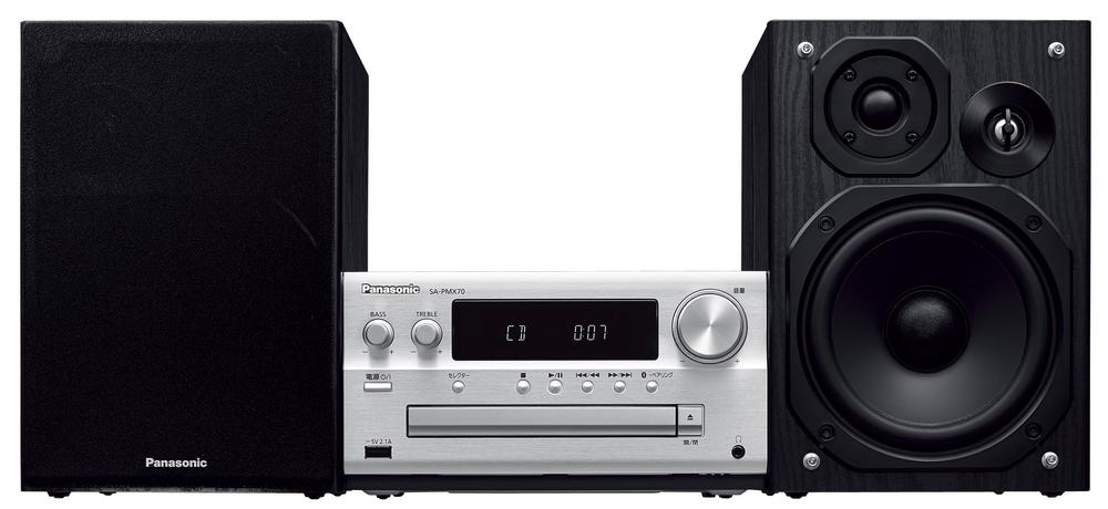 【中古】パナソニック CDステレオシステム ハイレゾ音源対応 USBメモリー/Bluetooth対応 シルバー SC-PMX70-S