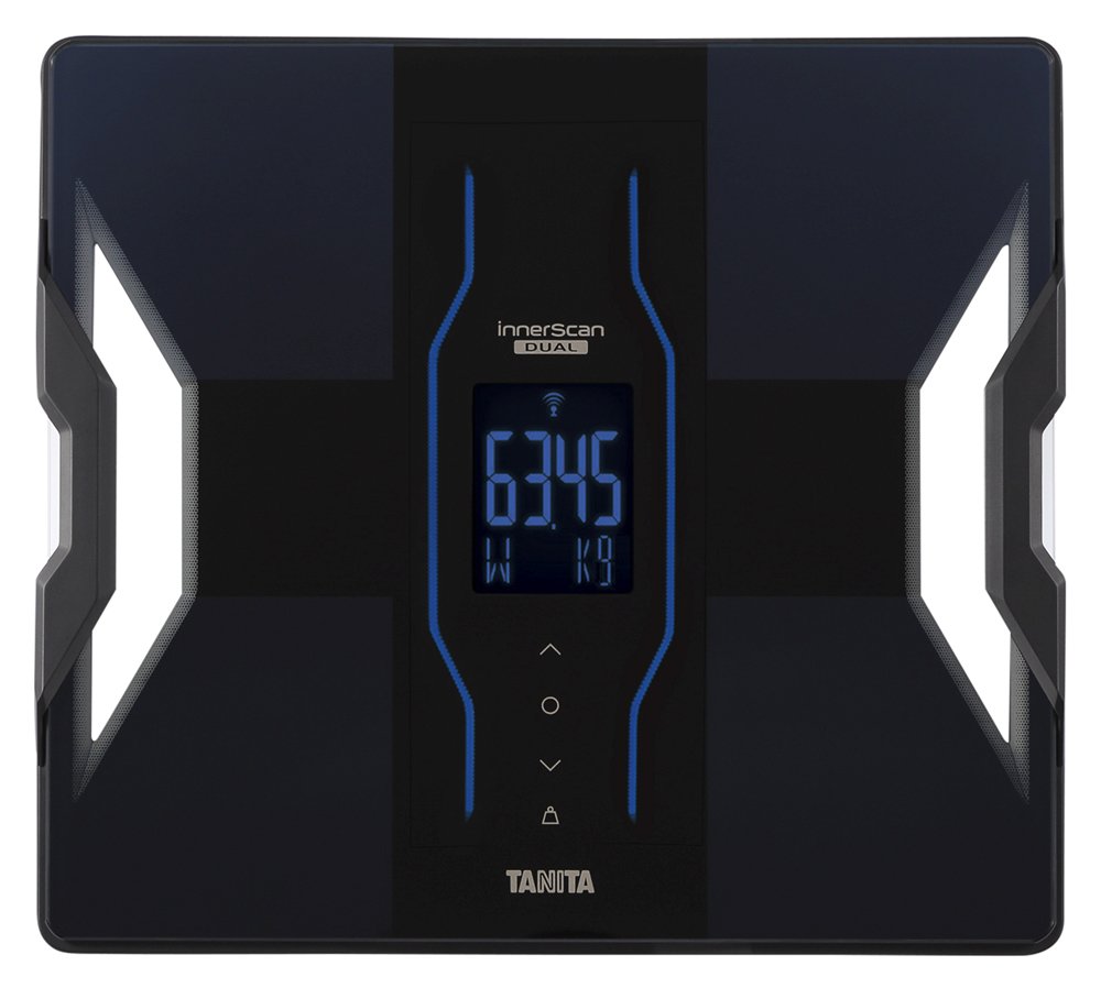【中古】タニタ 体組み上げる計 スマホ 50g 日本製 黒いこと RD-907 BK 診療活動の領域の科学技術積み上げる/スマホで見聞管理すること インナースキャンデュアル