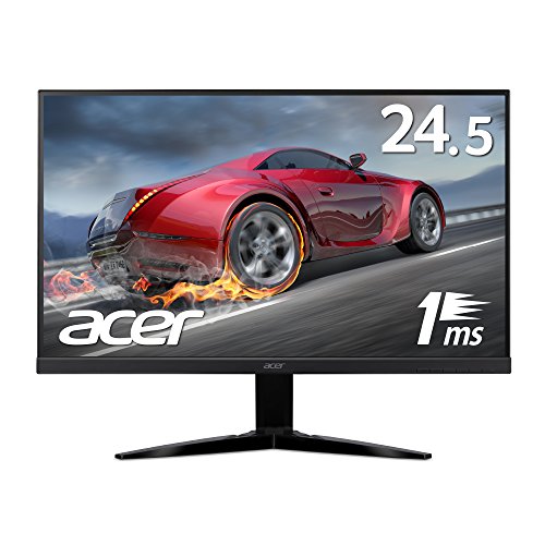 【中古】Acer ゲーミングモニター KG251Qbmiix 24.5in 返事をする迅速さ1ms/Free Sync/ひな形受け答え/金棒引き内蔵 パソコン・周辺機器-ディスプレイ