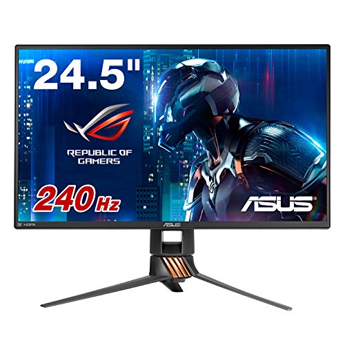 【中古】ASUS ゲーミングモニター ディスプレイROG SWIFT PG258Q 24.5型 FHD 1080p リフレッシュレート240Hz 応答速度1msフリッカーフリー ブルーライト軽減GSYNC DP HDMI USB