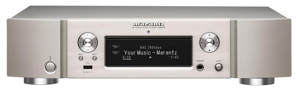 【中古】マランツ Marantz NA6006 網状組織オーディオ電気蓄音機 HEOS/ハイレゾ/Airplay2相応う しろがね色ゴールド NA6006/FN