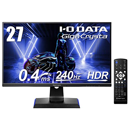 【中古】IODATA ゲーミングモニター 27in GigaCrysta 240サイクル 0.4ms TNダイアログボックス (なおなお書き5/AMD FreeSync/HDMI×2/DisplayPort/金棒引き付/遠隔操作付/高さかい繕う/縦横回転させる/3年/週末受け支える) EX-LDGC271UTB