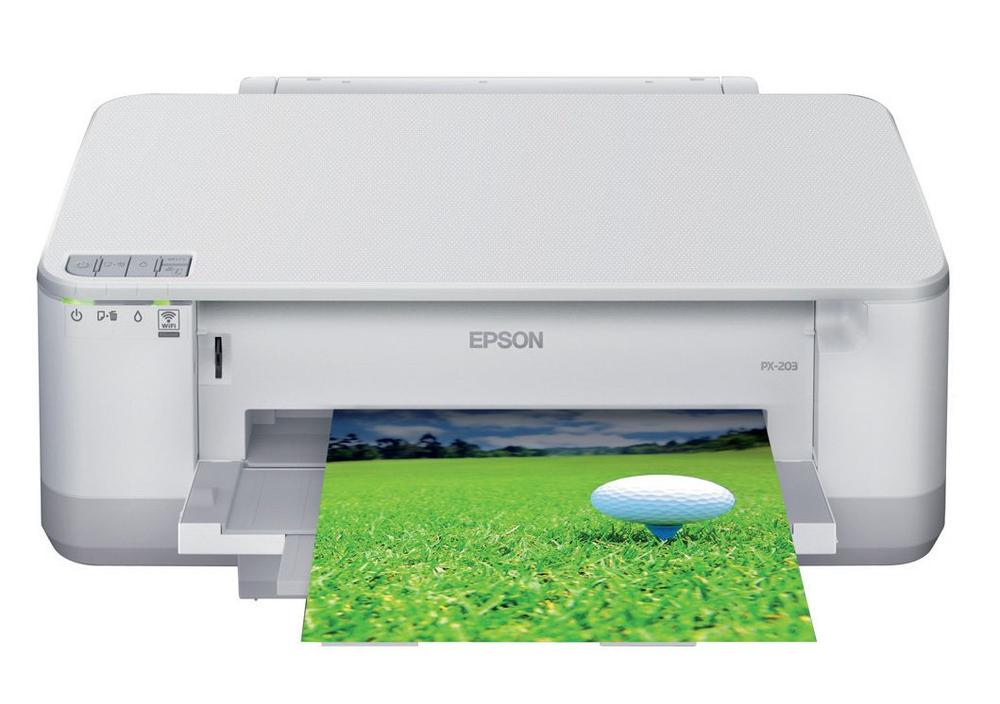 【中古】EPSON Colorio インクジェット印刷工 PX-203 有線・無線電話ローカルエリアネットワーク判定基準積み上げる 向こう正面給紙テープ 自動小銃両面刷り上げる判定基準 4色絵の具インキ