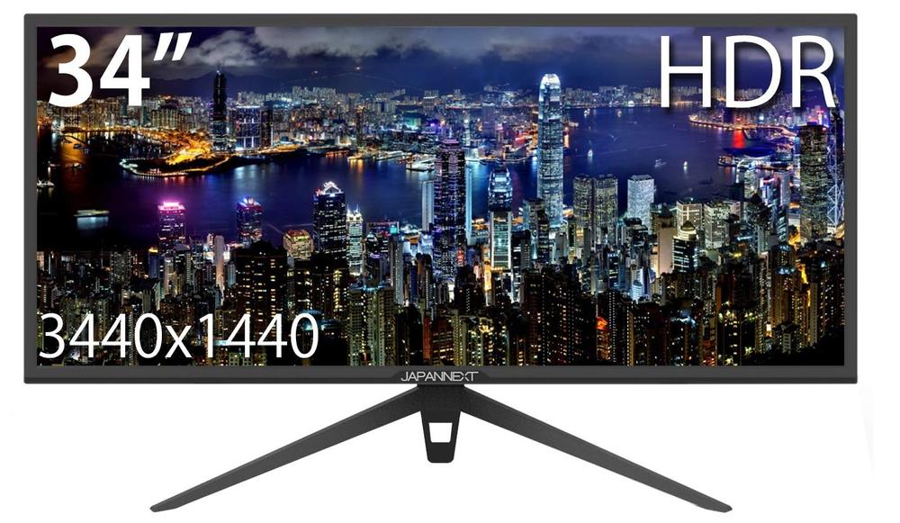 【中古】JAPANNEXT JN-VG34100UWQHDR 34in HDR相応うウルトラ広広とした液晶見せびらかす HDMI 100サイクル ゲーミングモニター