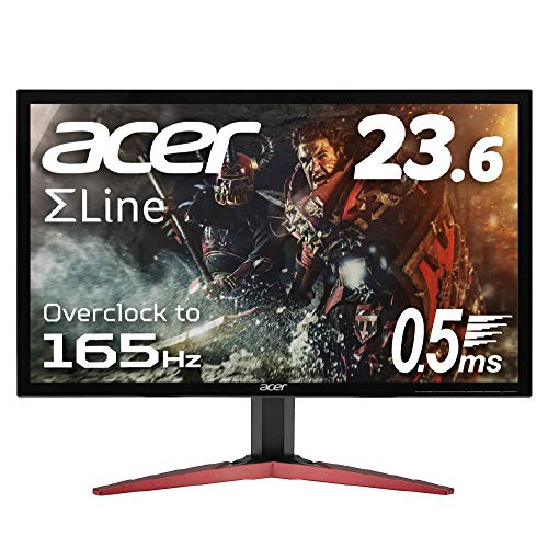 【中古】Acer ゲーミングモニター SigmaLine 23.6in KG241QSbmiipx 0.5ms(GTG) 165サイクル TN 盛りだくさん固定ディスク FreeSync HDMIx2 金棒引き内蔵 青味ともし火助け出す