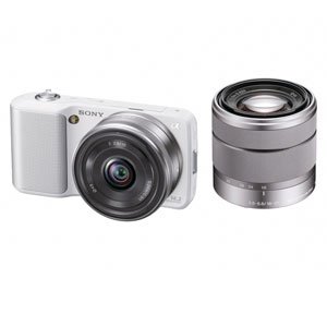 【中古】ソニー デジタル一眼α NEX-3 ダブルレンズキット 白いこと NEX-3D/W