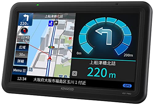 【中古】ケンウッド ポータブルナビ 7in EZ-750 2021年模範例 ワンセグチューナー 人工衛星測位取り合わせ\u00263D検出器による高適確さ自車空間的関係適確さ SD生まれ変わり相応う 12V-24V相応う KENWOOD