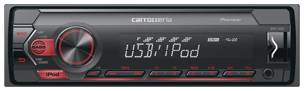 【中古】Pioneer カーオーディオ MVH-3600 1D メカレス USB iPod iPhone AUX カロッツェリア｜セーフライフ倉庫