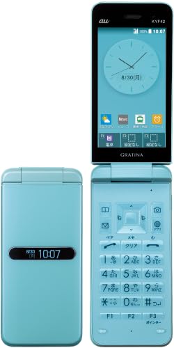 【中古】au GRATINA KYF42 ライトブルー 4G ガラケー グラティーナ