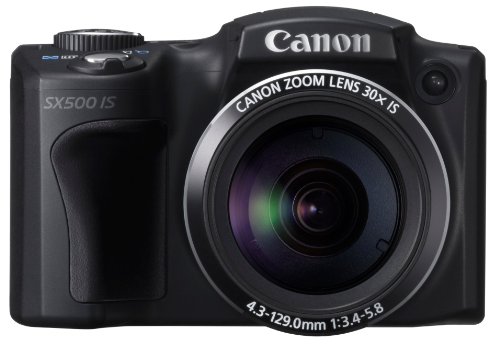 【中古】Canon デジタル写真機 PowerShot SX500IS 約1600万絵素 光学30倍望遠レンズ 黒いこと PSSX500IS