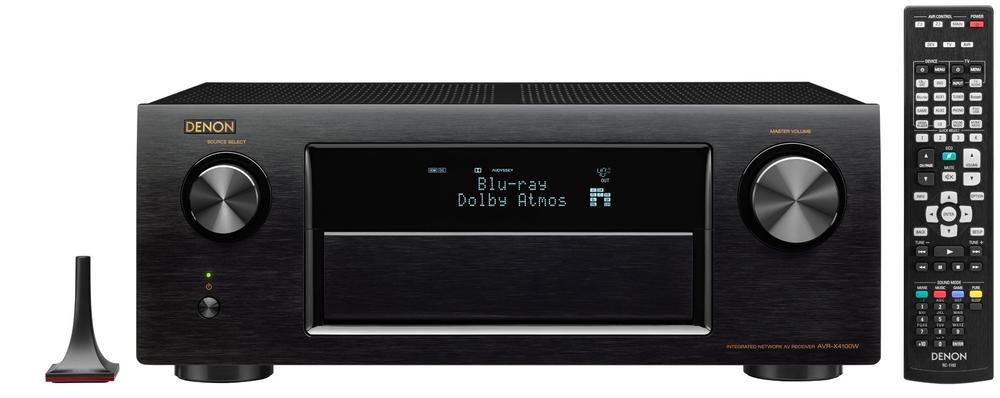 【中古】Denon AVサラウンド受信システム 7.2ch Dolby Atmos/Wi-Fi/Bluetooth無線電話/ハイレゾ音源相応う 黒いこと AVR-X4100W-K