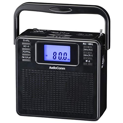 【中古】オーム電機 AudioComm AUX 携帯型CD電気蓄音機 CDラジオ受信機 ステレオ サクラ色 RCR-500Z-P 07-8957 OHM