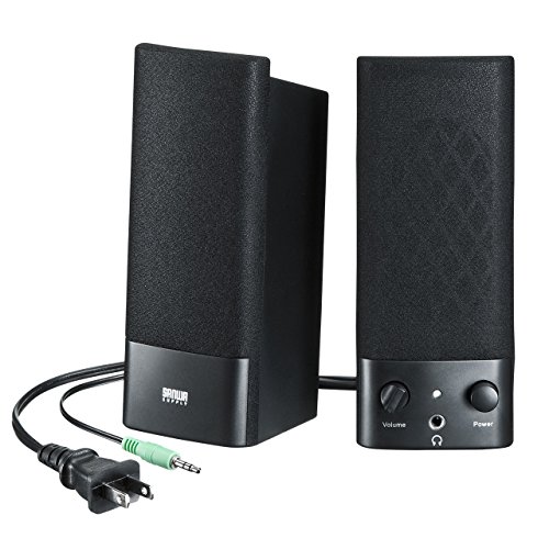【中古】サンワサプライ マルチメディアシステム金棒引き 3.5粍ステレオミニジャック繋ぎ合わせる 5W 黒いこと MM-SPL2N2