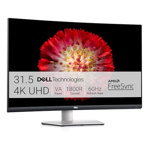 【中古】Dell (デル) S3221QS 32インチ カーブ 4K UHD VA 超薄型 ベゼルモニター AMD FreeSync HDMI DisplayPort スピーカー内蔵 VESA認定 シルバー