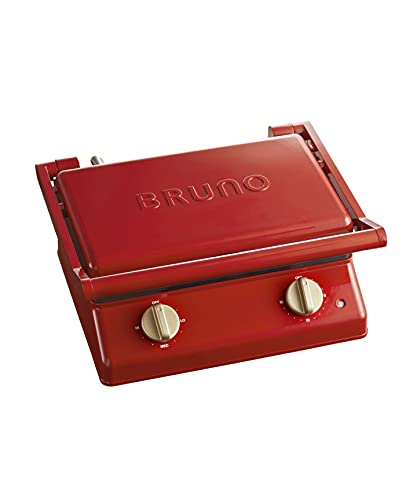 【中古】BRUNO ブルーノ グリルサンドメーカー ダブル グレージュ 8枚切り 6枚切り 食パン グリルプレート付属 お肉 野菜 焼きおにぎり 油受けトレイ付き ダイヤル式タイマー付き 温度調整ダイヤル 立てて収納 ホットサンド パニーニ ギフト おしゃれ