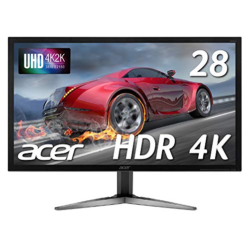 【中古】Acer ゲーミングモニター ディスプレイ SigmaLine 28インチ 4K KG281KAbmiipx TN 3840x2160 1ms 60Hz FreeSync HDMIx2 DP HDR対応 フレームレス スピーカー内蔵 ブルーライト軽減