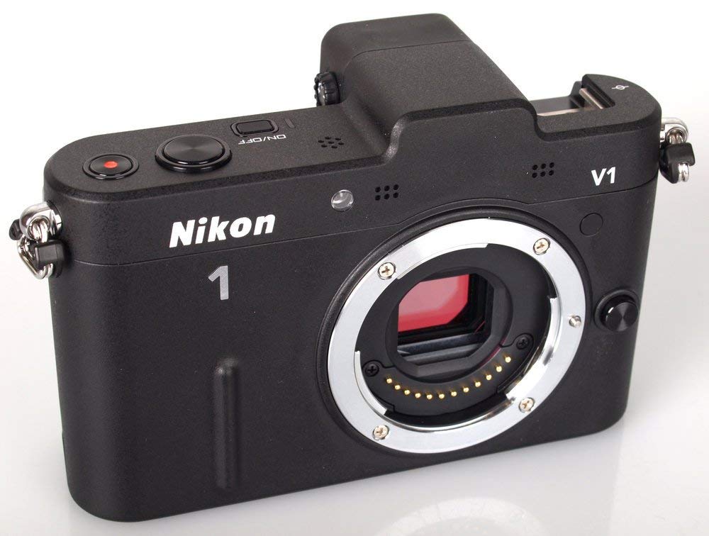 【中古】Nikon 銀鏡受け答え一眼写真機 Nikon 1 (ニコン一) V1 (ブイ一) 上半身 黒いこと N1 V1 BK