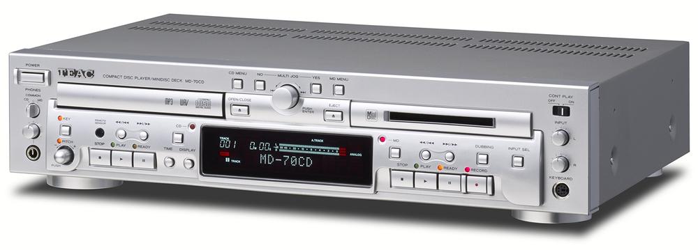 【中古】TEAC CD電気蓄音機/MDリコーダー しろがね色 MD-70CD-S
