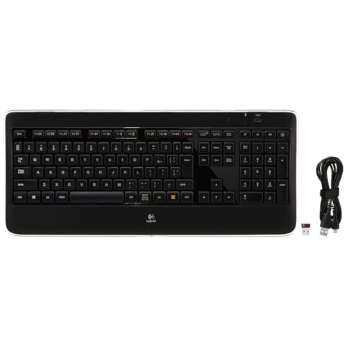 【中古】ロジクール 2.4GHzワイヤレス イルミネートキーボード（ブラック）Logicool Wireless Illuminated Keyboard K800t K800T