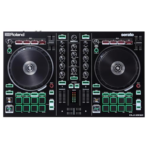 【中古】Roland ローランド DJコントローラー DJ-202 Serato DJ対応 PCDJ TR-909/TR-808/TR-707/TR-606のサウンドを搭載 マイク入力端子搭載 ポータブル 小型