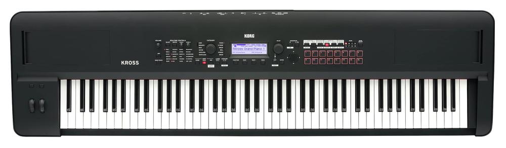 【中古】KORG コルグ キーボード シンセサイザー ステージ・ピアノ KROSS 2 クロス 88鍵 ピアノ鍵盤 スーパー・マット・ブラック 音楽制作 ライブ・パフォーマンス 軽量ボディ 電池駆動可 アダプター付属