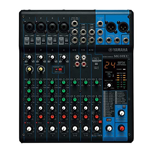 【中古】ヤマハ MG10XU 10チャンネルアナログミキサー、マイクプリアンプ4個、専用ステレオラインチャンネル3個、AUXセンド1個、EQ、1ノブコンプレッサー、デジタルエフェクト付き|セーフライフ倉庫