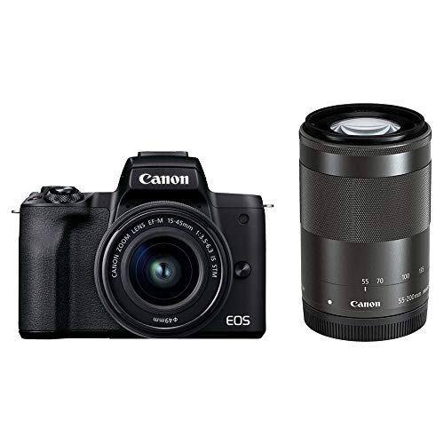 【中古】Canon 鏡鑑受け答え一眼写真機 EOS Kiss M2 ダブルズームキット 白いこと KISSM2WH-WZK