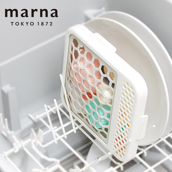楽天市場 Lineでクーポン マーナ Marna 食洗機用小物ネット ホワイト 食洗機用小物バスケット そのまま洗える キッチン収納 食洗機用小物ネット 時短 マーナ お弁当用品 パッキン 洗い 便利グッズ Marna 私のライフスタイル カジタノ