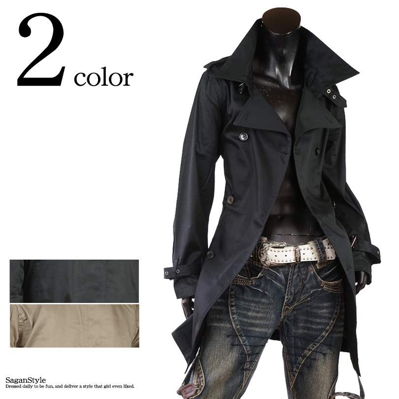楽天市場 トレンチコート メンズ ショップコート 508 01 T Ba C 男 かっこいい 服 おしゃれ ちょいわる モテ服 流行 トレンド インスタ映え Saganstyle