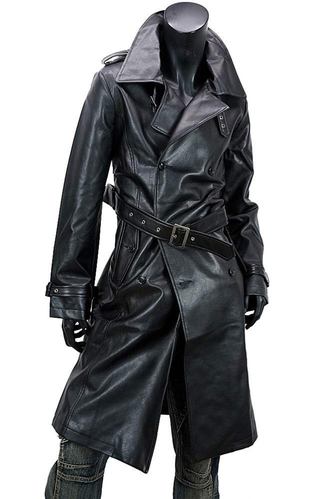 服 メンズ ロングコート ちょいわる プレゼント モテ服 メンズ 3ｌ トレンド 3ｌ ロング丈 ちょいわる Og1 おしゃれ 大きいサイズ かっこいい 送料無料 インスタ映え Saganstylepuレザー Puレザーロング丈トレンチコート 男 流行 トレンチコート レザーコート