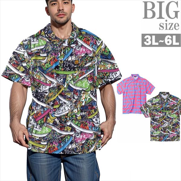 ポロシャツ 総柄 大きいサイズ メンズ LOUDMOUTH ラウドマウス お洒落 ロゴプリント 男 かっこいい 服 C060321-10｜SaganStyle