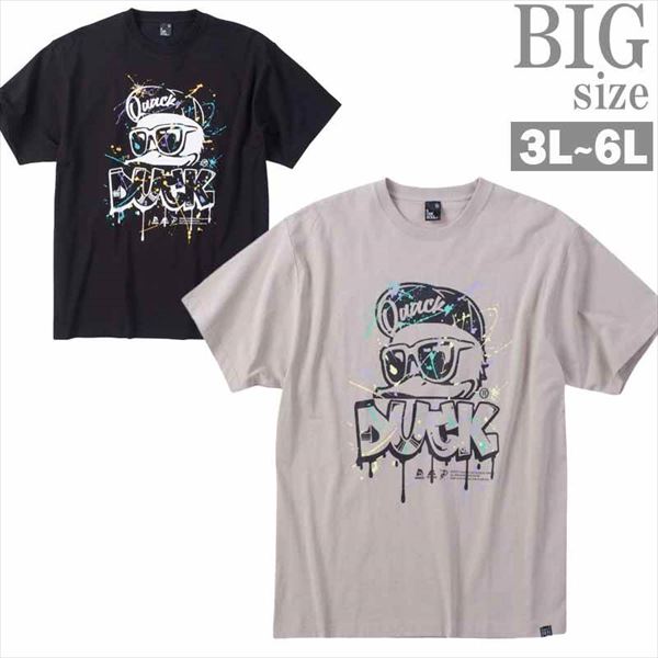 Tシャツ 大きいサイズ メンズ プリントT DUCK DUDE b-one-soul アヒル キャラ クルーネック 男 かっこいい 服 C060328-01