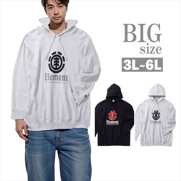 パーカー ELEMENT 大きいサイズ メンズ 裏起毛 プリント プルオーバーパーカ ビッグサイズ 男 かっこいい 服 C060910-09