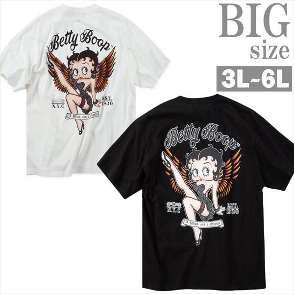 Tシャツ ガールプリント BETTY BOOP ベティブープ 大きいサイズ メンズ 半袖 クルーネック 男 かっこいい 服 C070309-02