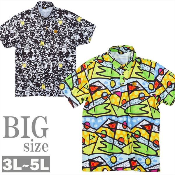 ゴルフウェア 半袖 総柄 大きいサイズ メンズ LOUDMOUTH ラウドマウス お洒落 男 かっこいい 服 C070310-09