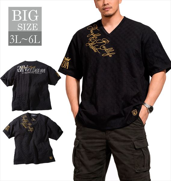 GLADIATE Vネック半袖Tシャツ メンズ 刺繍 ジャガード 大きいサイズ 男 かっこいい 服 C080312-08 8,093円