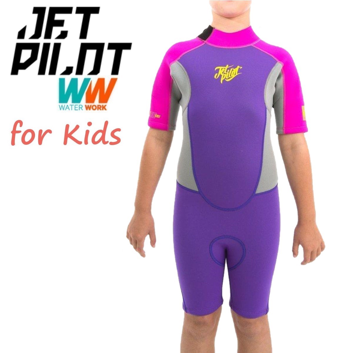 ジェットパイロット JETPILOT キッズ ザ コーズ 2MM ユース スプリングスーツ JA6110 ピンク/パープル 14Y|サーガラ 店