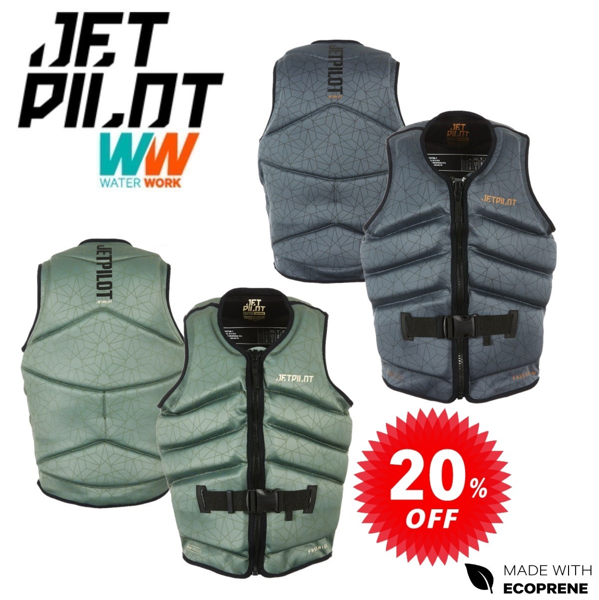 ジェットパイロット JETPILOT インパクトベスト セール 20%オフ 送料無料 フリーライド F/E ベスト JA23228 ウェイク サップ フローティングベスト｜サーガラ　店