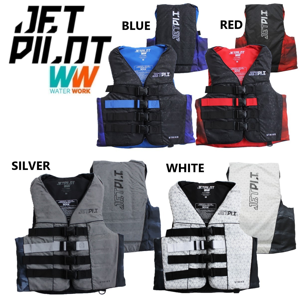 ジェットパイロット JETPILOT ライフジャケット JCI認定 送料無料 ストライク プラス 4-バックル CGA ナイロン ベスト JA23128CGA 水上バイク