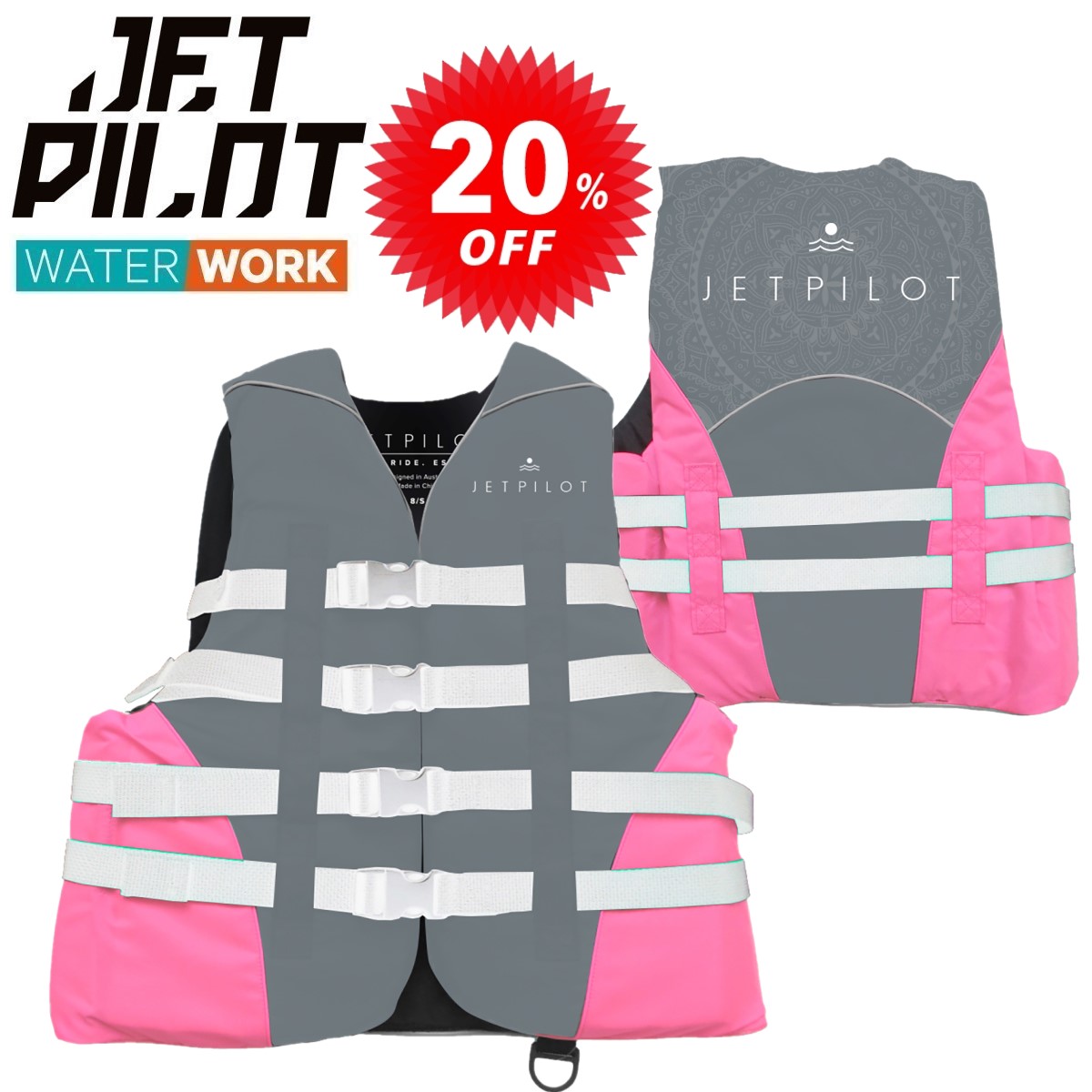 ジェットパイロット JETPILOT ライフジャケット JCI認定 送料無料 セール 20%オフ コーズ レディース F/E ナイロン CGA ベスト JA22227CGA