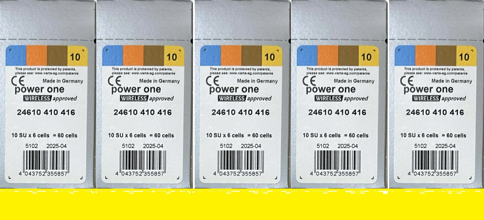 【午前中注文即日出荷！】【送料無料】補聴器電池 （補聴器用空気電池） 水銀０ パワーワンp１０（PR536）50枚セット  黄色 対応 パワーワン 補聴器 ｐ１０ まとめ買い 補聴器用電池 空気電池