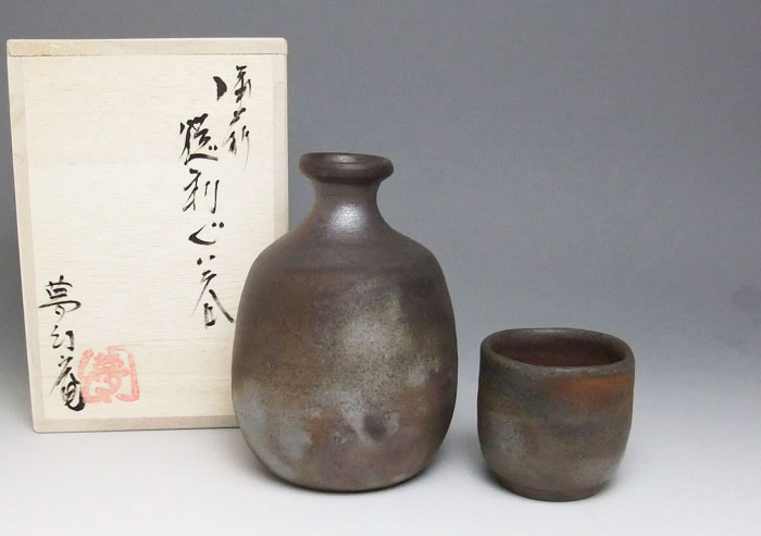 楽天市場】備前焼 夢幻工房 酒器セット 桟切 | 徳利 おちょこ