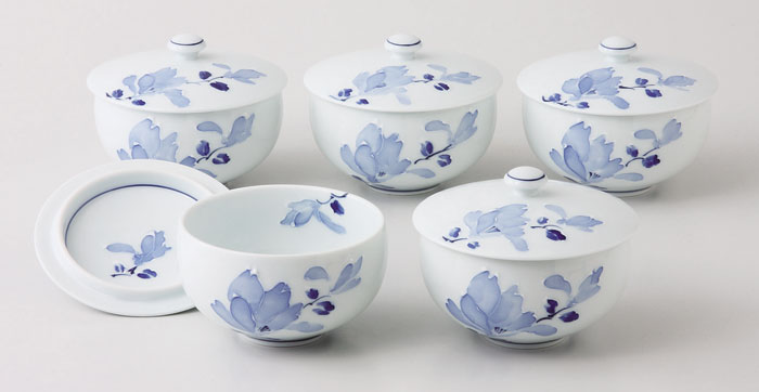 湯呑セット 茶器セット 湯飲み 波佐見焼 辻が花 蓋付汲出揃 （saiky-At160-11549）