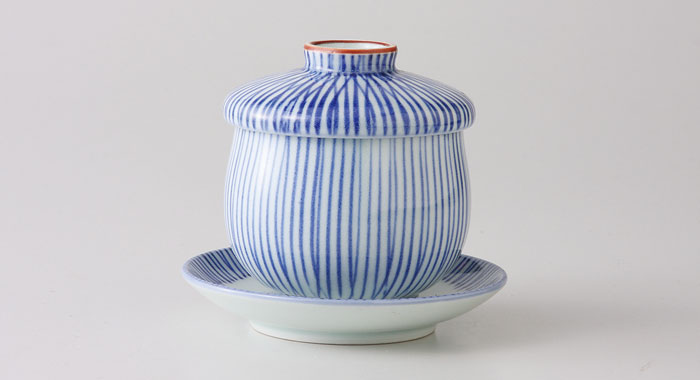 楽天市場】【細十草】台付むし碗 (黒)/(赤) 波佐見焼 むし碗 手描き