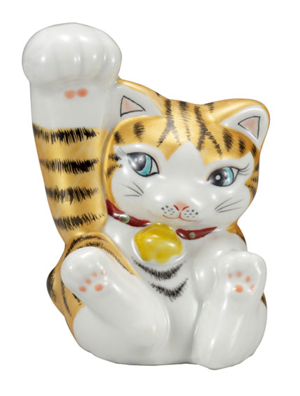 九谷焼 4.5号 招き猫 金彩 右手 k9-1539 | おしゃれ 商売繁盛 縁起物 置物 ねこ まねき猫 ネコ インテリア 陶器 プレゼント ギフト 開店祝い 飲食店|器茶房 彩庵