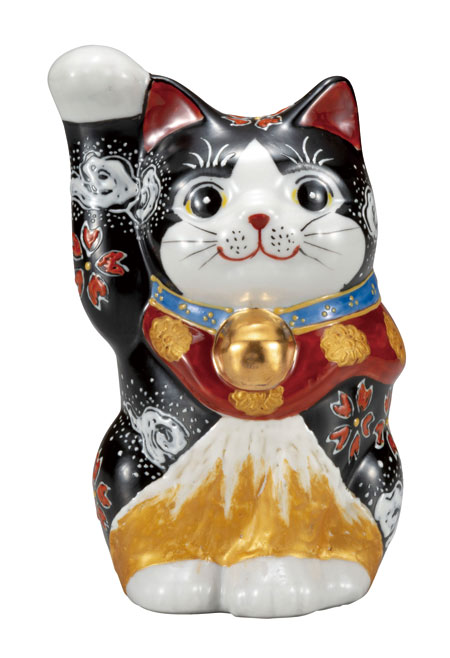 九谷焼 4.8号 招き猫 金富士 右寄り k9-1642 | 今めかしい お引き立て花めく 縁起物 飾りつけ ねこ まねき猫 猫 室内装飾 瀬戸もの 差し上げ物 差し上げ物 開店祝賀会 飲食店
