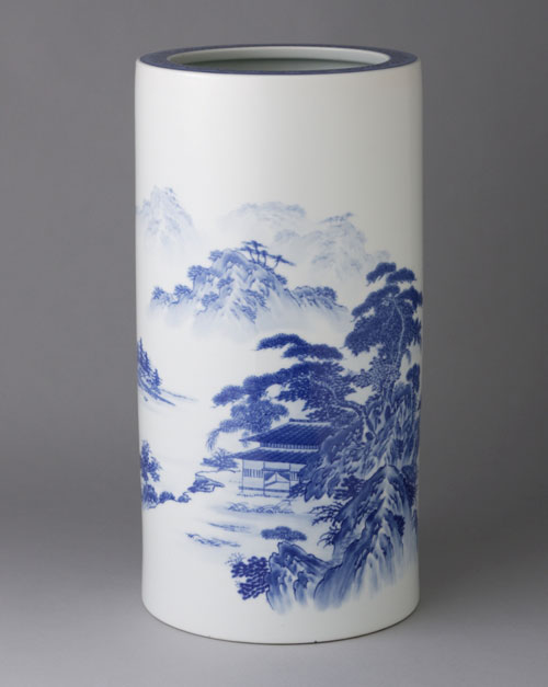 傘立て　染め付け　陶磁器　和風　骨董　青白　うさぎ　松　海 傘立て 染め付け 陶磁器 和風 骨董 青白 うさぎ 松 海 - メルカリ