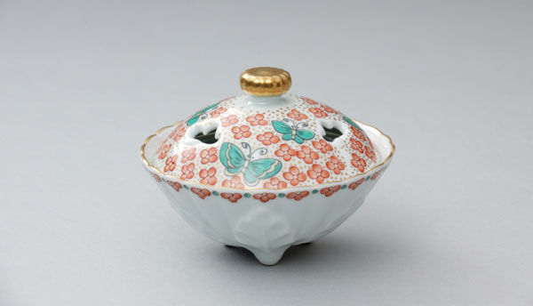 香炉　有田焼　アンティーク 有田焼 香炉 外濃牡丹 木箱付の通販 - お香専門店香源