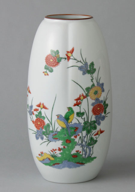 楽天市場】有田焼 13寸細長花瓶 染付古代菊 Y248-W : 器茶房 彩庵