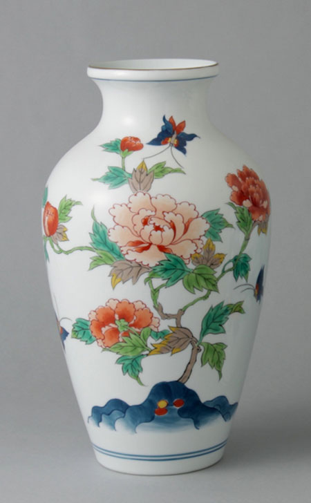 楽天市場】有田焼 13寸細長花瓶 染付古代菊 Y248-W : 器茶房 彩庵